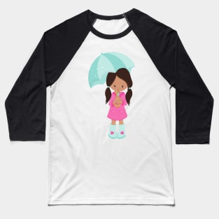 Latina Girl, Girl In Raincoat, Girl With Umbrella Baseball T-Shirt